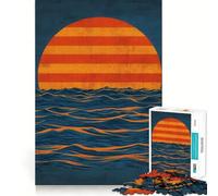 Puzzle da 1000 pezzi "Tramonto sull'oceano" per adolescenti, rompicapo per la casa, attività creativa, taglio premium, articolo regalo di Babbo Natale 38x52cm