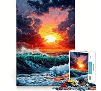 Puzzle da 1000 pezzi "Tramonto sull'oceano" per ragazzi, gioco di logica, giocattolo per la casa, divertimento assicurato, taglio preciso, regalo perfetto (38x26cm)