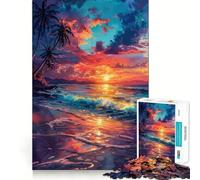 Puzzle da 1000 pezzi "Tramonto tropicale - Sinfonia", con bordi ben definiti, gioco cognitivo, divertente e facile da usare, regalo di Natale (38x26cm)