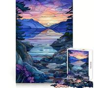 Puzzle da 1000 pezzi "Tranquillità della spiaggia al crepuscolo" per adulti, per migliorare la memoria, per il tempo libero e il piacere, con bordi netti, ideale come regalo stagionale (38x52cm)