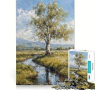 Puzzle da 1000 pezzi "Tranquillo Ruscello" Taglio preciso Divertente sfida mentale Gioco per il tempo libero Gioco artistico per compleanni (50x75cm)