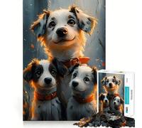 Puzzle da 1000 pezzi "Tre adorabili cuccioli adolescenti" - Pensa in modo intelligente - Giocattolo per momenti di condivisione - Taglio liscio - Lista dei desideri di Babbo Natale 38x52cm