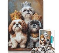 Puzzle da 1000 pezzi "Tre cani" per adulti, regalo, aiuta il cervello ad allenarsi, giocattoli avvincenti per coltivare la pazienza, ottimo regalo, 38x26cm