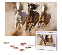 Puzzle da 1000 pezzi - Tre cavalli che corrono puzzle per adulti impegnativi puzzle immagine personalizzata puzzle in legno puzzle 75 x 50 cm