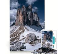 Puzzle da 1000 pezzi Tre Cime di Lavaredo Vista sulle Montagne Bordo liscio Gioco divertente Concentrazione Momenti di relax Gioco di compleanno Regalo (38x26cm)