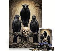Puzzle da 1000 pezzi "Tre corvi" per adolescenti, ideale per esercitare la mente, creare legami e trascorrere del tempo di qualità, con taglio di precisione e pezzi da collezione 38x52cm