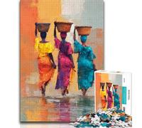 Puzzle da 1000 pezzi "Tre donne africane" per adulti e adolescenti, antistress, sfida difficile, arredamento e regali unici per la casa (75x50cm)