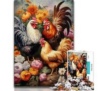 Puzzle da 1000 pezzi "Tre galli" puzzle da 1000 pezzi per adulti e adolescenti allena il cervello e le mani regalo per amici e familiari (50x75cm)