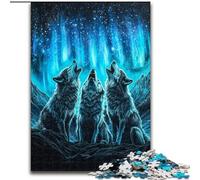 Puzzle da 1000 pezzi "Tre lupi", per bambini dai 14 anni in su, ideale come regalo per tutta la famiglia e gli amici (dimensioni 26x38cm)