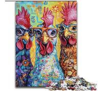 Puzzle da 1000 pezzi Tre polli per adulti e adolescenti, adatto a bambini dai 14 anni in su Divertimento in famiglia tutta la famiglia (50x75cm)
