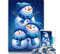 Puzzle da 1000 pezzi Tre pupazzi di neve Puzzle da 1000 pezzi per adulti e adolescenti, interazione genitore-figlio per età dai 14 anni in su 26x38cm