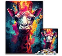 Puzzle da 1000 pezzi Trendy_giraffe_colorful per adulti Relax & Challenge Decorazione per la casa colorata Arte amici 1000 pezzi (75x50 cm)