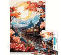 Puzzle da 1000 pezzi "Trenino di Primavera" per adulti, gioco intelligente antistress, assemblaggio a sorpresa natalizio 38x26cm