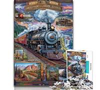 Puzzle da 1000 pezzi "Trenino" per adulti e adolescenti, aiuta il cervello a esercitare i giocattoli avvincenti per coltivare la pazienza, adatto alle coppie (75x50cm)