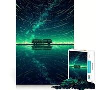 Puzzle da 1000 pezzi "Treno attraverso il cielo di smeraldo" - Bordo fine - Gioco di abilità e relax - Regalo di Natale - Arte