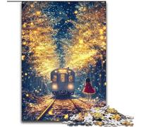 Puzzle da 1000 pezzi "Treno d'oro" per adulti, regalo con assemblaggio di modelli, ideale come regalo per tutta la famiglia, adatto per bambini di età compresa tra 14 e 50 anni (50x75cm)