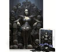 Puzzle da 1000 pezzi "Trono con teschio della regina" per adulti, gioco di logica, divertente da assemblare, design elegante e raffinato (50x75cm)