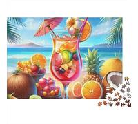 Puzzle da 1000 pezzi "Tropical Drink Art" con cocktail di frutta tropicale, gioco educativo per adulti, decorazione per la casa, sfida di alta difficoltà, regalo di compleanno. 52x38 cm/1000 pezzi