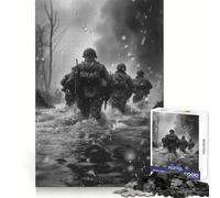 Puzzle da 1000 pezzi Truppe che attraversano il fiume per adulti, stimola la logica, si srotola facilmente e si assembla in modo sicuro (50x75cm)