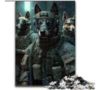 Puzzle da 1000 pezzi "Truppe di cani" in legno, livello principiante, ideale come regalo di compleanno e per le feste, 50x75cm, attività per adulti e famiglie, regalo fai da te per la casa
