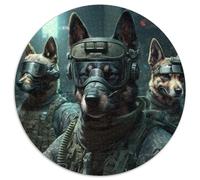 Puzzle da 1000 pezzi "Truppe di cani" Puzzle rotondo da 1000 pezzi Attività educativa per le abilità cognitive Miglioramento delle abilità cognitive (dimensioni 67,5x67,5 cm)