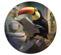Puzzle da 1000 pezzi "Tucano che legge il giornale", regalo per amanti dei viaggi e coppie, giocattolo stimolante, 67,5x67,5 cm