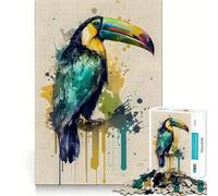 Puzzle da 1000 pezzi TUCANO CON BECCO CHIIGLIA Gioco con bordi perfetti Gioco cognitivo Divertimento Gioco lento Divertente Decorazione natalizia (38x52cm)