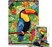 Puzzle da 1000 pezzi "Tucano in un giardino tropicale" per ragazzi, ideale per sviluppare la memoria, rilassare la mente e divertirsi Bordi netti Un regalo perfetto (50x75cm)