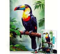 Puzzle da 1000 pezzi "Tucano nella foresta" per adolescenti, un gioco intelligente per trascorrere del tempo di qualità insieme, con tagli precisi e un'opera d'arte da collezione 38x26cm