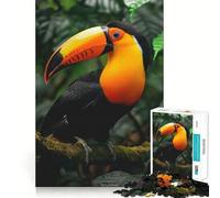 Puzzle da 1000 pezzi "Tucano nella foresta pluviale" per adulti e ragazzi, gioco cognitivo, svago divertente, assemblaggio di modelli, regalo festivo 38x26cm
