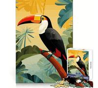 Puzzle da 1000 pezzi "Tucano nella giungla tropicale" per adulti, ideale per sviluppare la memoria, per il tempo libero e il divertimento Bordi netti Regalo stagionale (50x75cm)