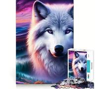 Puzzle da 1000 pezzi Twilight Spirit Wolf con bordi lisci, gioco divertente e rilassante, ideale per momenti di svago e come regalo di compleanno (50x75cm)