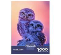 Puzzle Da 1000 Pezzi Two Owls on A Branch Puzzle Per Adulti Gioco Pratico Sfida Difficile Interazione Genitore-figlio 52x38cm/1000pcs