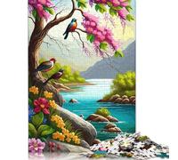 Puzzle da 1000 pezzi "Uccelli e fiori sul fiume" per adulti e adolescenti. Puzzle per adulti e adolescenti. Puzzle per adulti 1000 pezzi (75x50 cm).