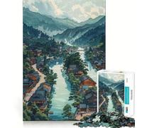 Puzzle da 1000 pezzi Ukiyo E Town per adulti,gioco di memoria divertente,componenti robusti e ben rifiniti, alleviare lo stress (38x52cm)