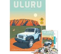 Puzzle da 1000 pezzi Uluru Ayers Rock Poster Gioco educativo Gioco stimolante Giocattolo Regalo per donne e uomini Attività per la famiglia (Dimensioni 75x50cm)