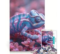 Puzzle da 1000 pezzi "Un camaleonte" - Gioco rilassante, antistress, ideale come regalo per amici e familiari 38x52cm