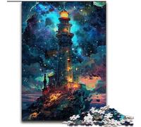 Puzzle da 1000 pezzi "Un faro nel cielo notturno" per adulti, 1000 pezzi, regalo perfetto per le feste, giocattolo educativo (dimensioni 26x38cm)