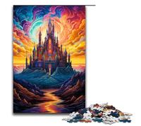 Puzzle da 1000 pezzi "Un grande castello sopra la città" regalo per adulti lista dei desideri di Natale con Babbo Natale per adolescenti dai 14 anni in su 75x50 cm