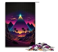 Puzzle da 1000 pezzi Una piramide nella sabbia al neon puzzle per adulti in legno giochi per famiglie 75x50 cm