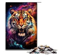 Puzzle da 1000 pezzi Una tigre che emerge dalla luce per adulti divertente gioco per famiglie antistress sfida difficile 75x50 cm