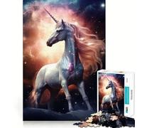 Puzzle da 1000 pezzi "Unicorno nella nebulosa" gioco di concentrazione,precisione di taglio,hobby affascinante per i momenti di svago (38x26cm)