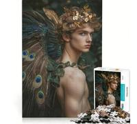Puzzle da 1000 pezzi "Uomo sexy - Ritratto di angelo pavone" gioco per famiglie assemblaggio di motivi con pezzi di forma casuale completamente ad incastro 38x26cm