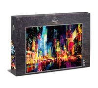 Puzzle da 1000 pezzi "Urban Lights" - Città astratta di notte con linee di luce verticali e dinamiche urbane - Motivo moderno - Qualità puzzle Made in Germany