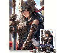 Puzzle da 1000 pezzi "Valkyrie Warrior Girl" per adolescenti, ideale per stimolare la memoria e creare momenti di svago, con incastri precisi, perfetto come regalo stagionale (38x26cm)