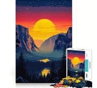 Puzzle da 1000 pezzi "Valle di montagna al tramonto" per adolescenti, gioco intelligente per momenti di condivisione, immagine da assemblare, opera d'arte 50x75cm