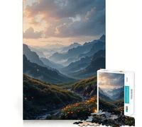 Puzzle da 1000 pezzi "Valle di montagna con lucciole" per adulti e ragazzi, gioco di logica, divertimento rilassante, bordi netti, regalo memorabile (38x52cm)