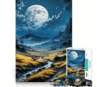 Puzzle da 1000 pezzi "Valle di montagna notturna" per adulti, gioco stimolante per la mente, per interni, con taglio preciso, opera d'arte (50x75cm)