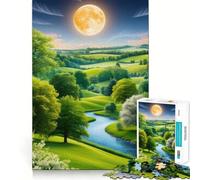 Puzzle da 1000 pezzi "Valle Serena Illuminata dalla Luna" per Adulti, Giocattolo Intelligente per la Casa, Divertimento con Bordi Affilati, Articolo Desiderio di Babbo Natale (38x26cm)
