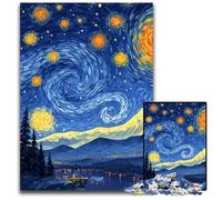 Puzzle da 1000 pezzi Van Gogh Cielo notturno Puzzle in legno Giochi Giocattoli Regalo, Rafforza l'amore tra coppie per età 14+ 50X75CM